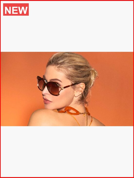 Women\'s Pilot Shield Sunglasses with Chain-link Temples main image 6